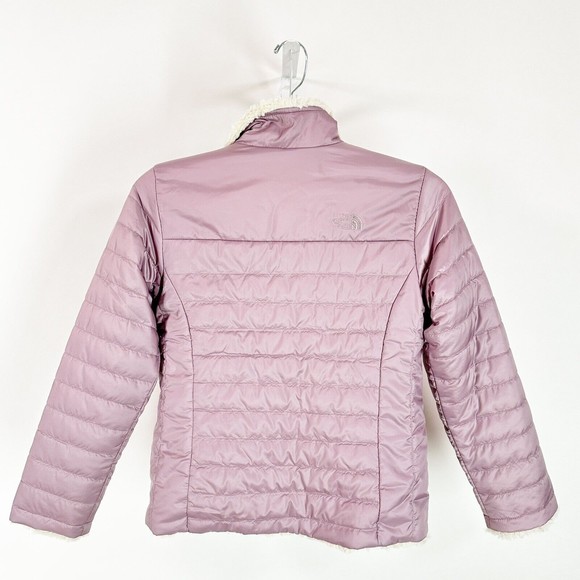 The North Face Jacket Coat Size 14/16 Large Girls Mossbud Parka Purple Lavender - Picture 3 of 8